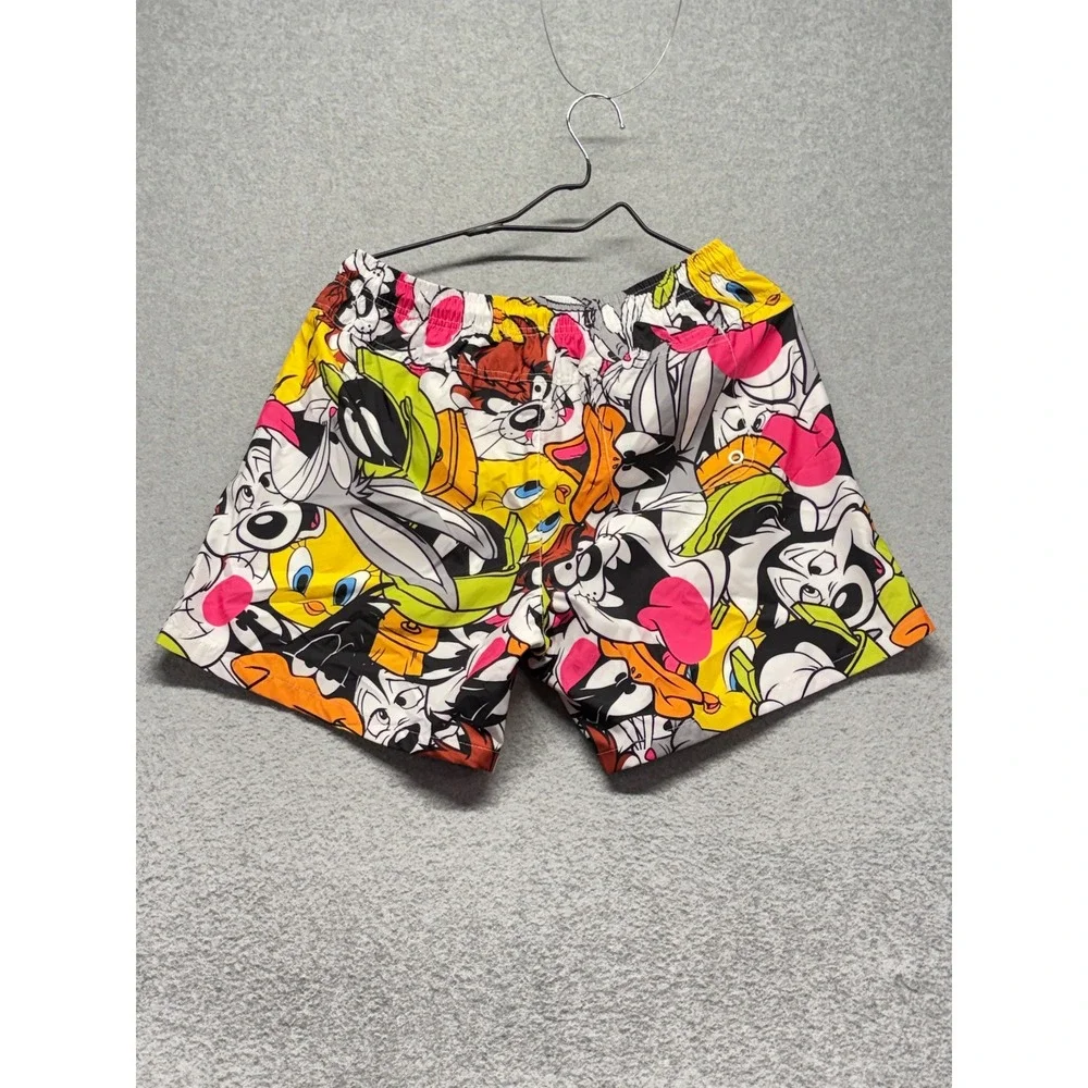 Warner Bros Looney Tunes Mens Swim Trunks Bugs Bunny Tweety Multi Color XL